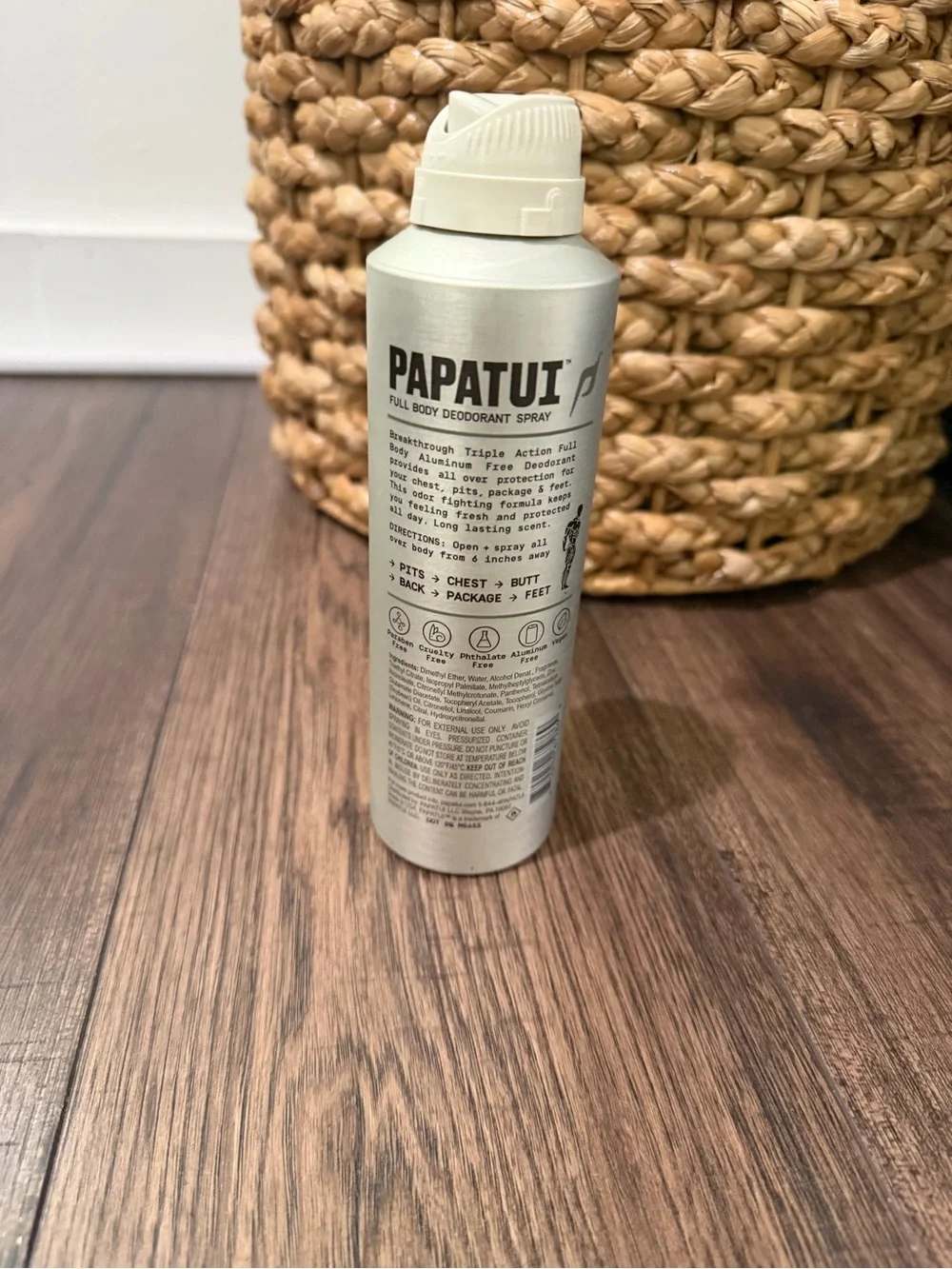 Papatui Full Body Men's Spray Deodorant, Aluminum Free, Lush Coconut, 5 oz New